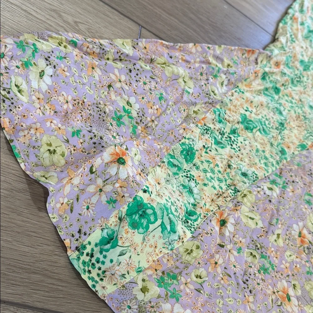LOFT Floral Godet Pocket Shirtdress Size XL| Cottagecore floral patchwork - Picture 5 of 14